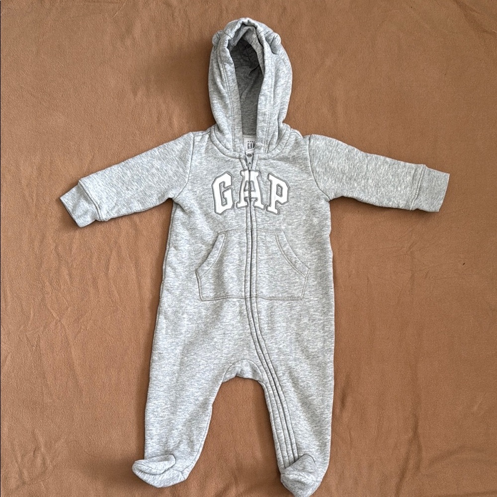 GAP Gray Footed One Piece with Hood and Zipper